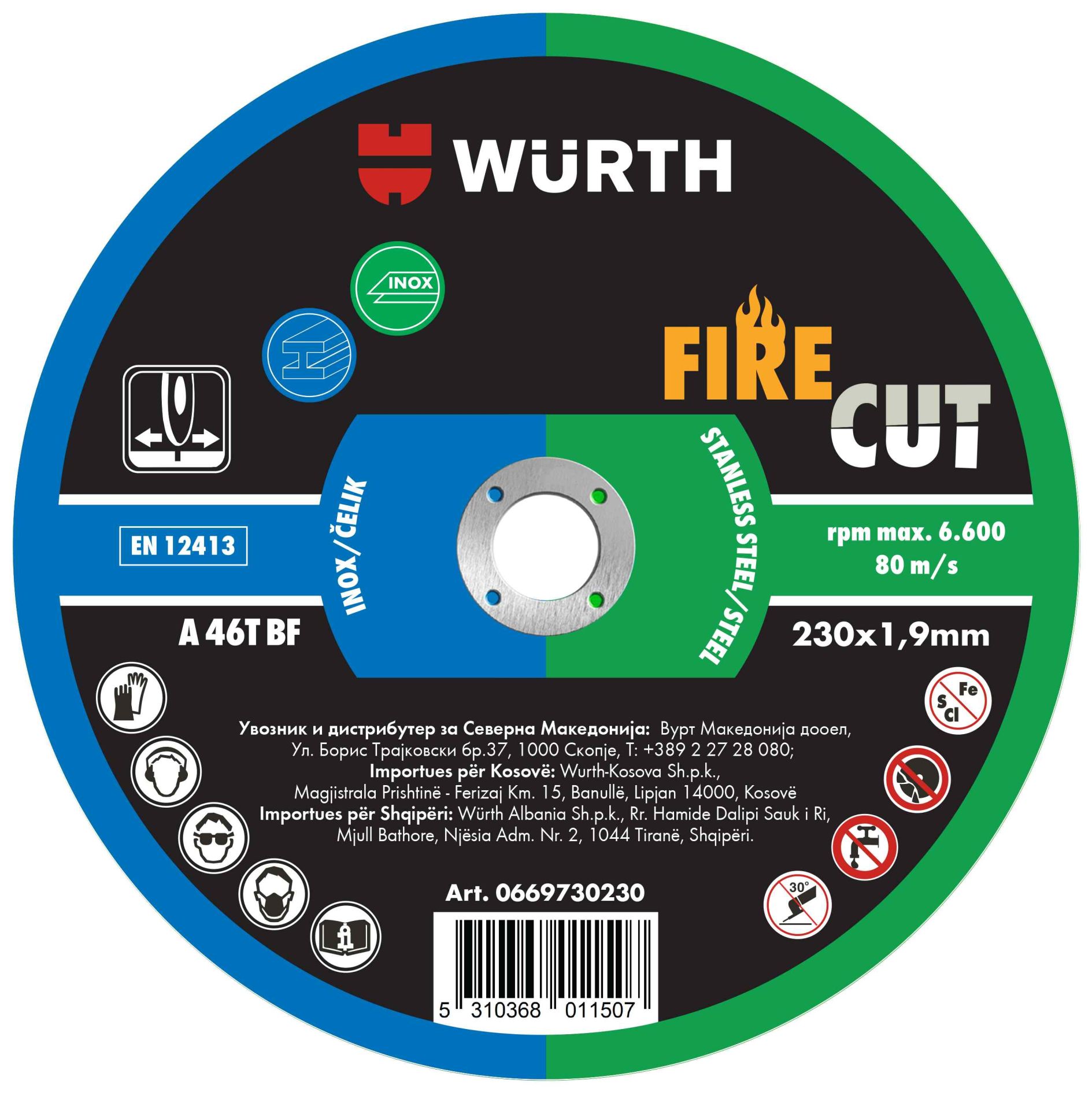 Disk prerës për inox-çelik FIRE CUT