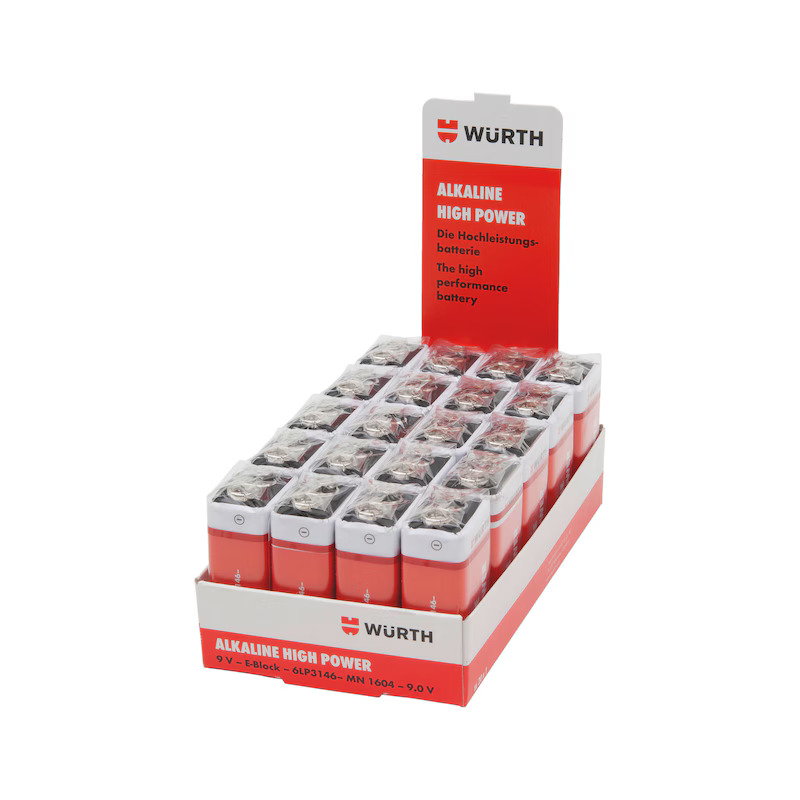 Bateri alkale-E-BLOCK-6LR61-9V