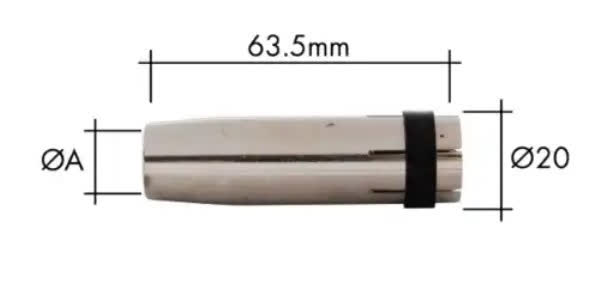 MB24KD pipëz gazi, konike, fi.12,5mm
