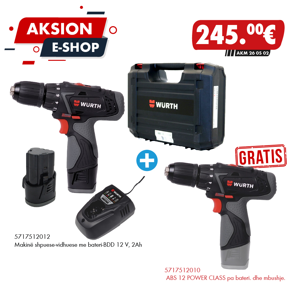 Vidhuese me Goditje 12V + Shpuese GRATIS