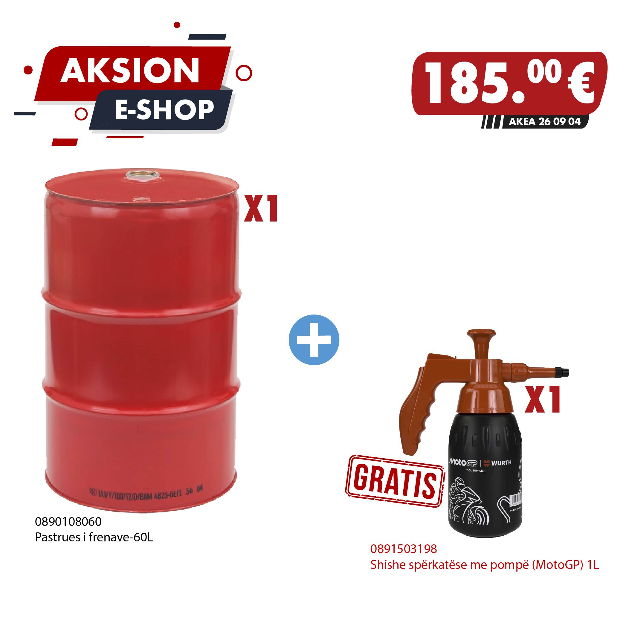 PASTRUES FRENA 60L + SHISHE SPËRKATËSE GRATIS