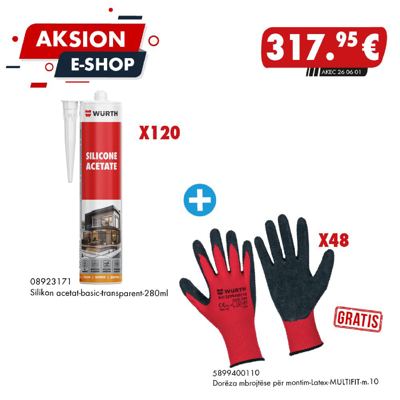 Silikon Acetat BASIC + Dorëza MULTIFIT GRATIS