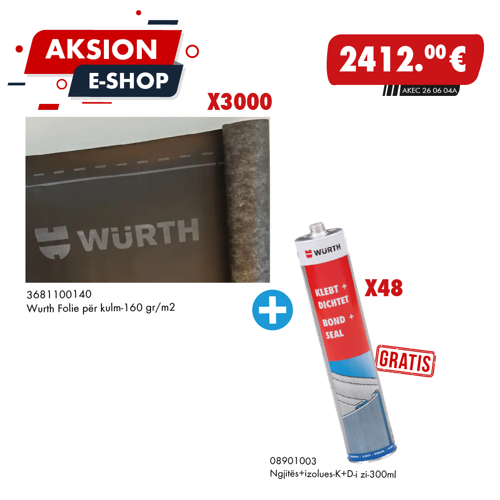 Folie për Kulm WÜRTH 140 gr/m²+Ngjitës K+D GRATIS